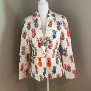 J Crew Linen Pineapple blazer jacket